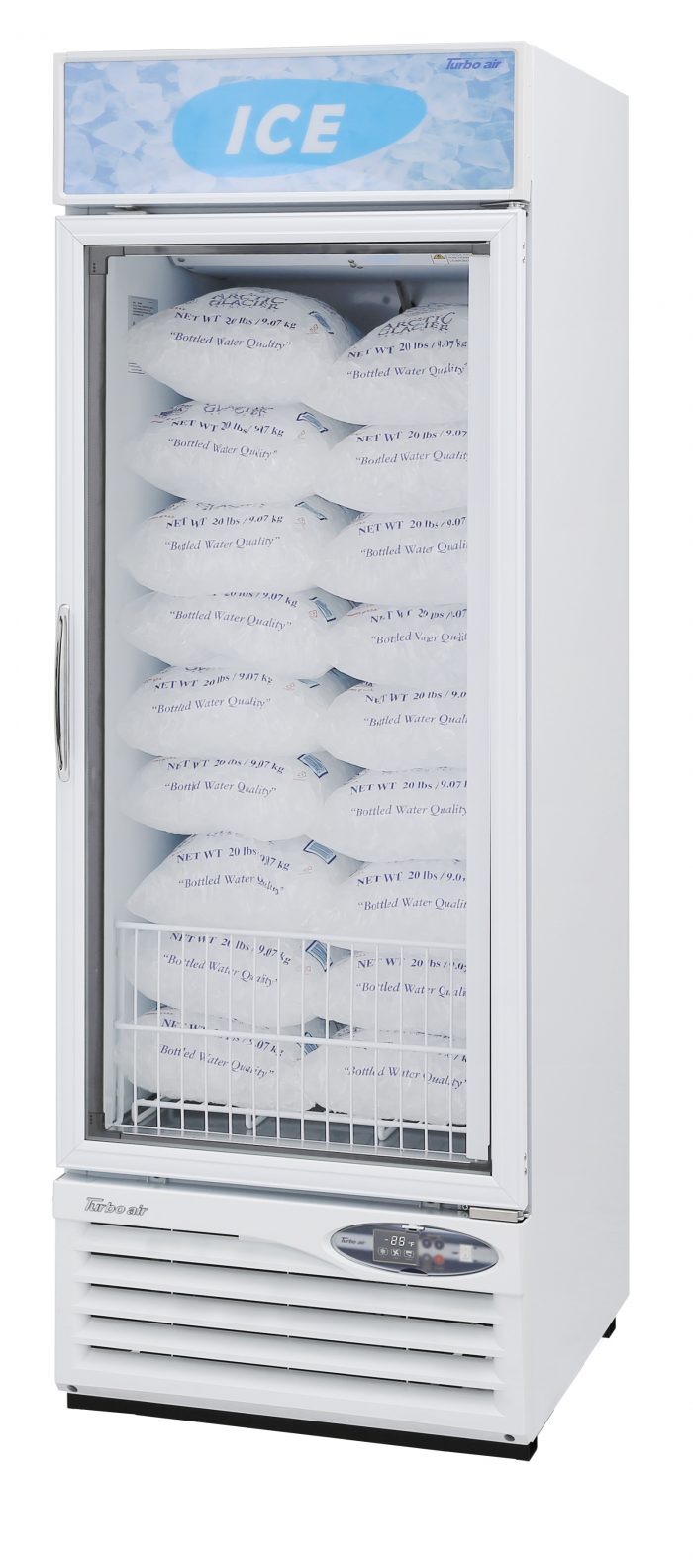 Turbo Air - TGIM-23W-N, 1 Glass Swing Door Ice Merchandiser, White Cabinet
