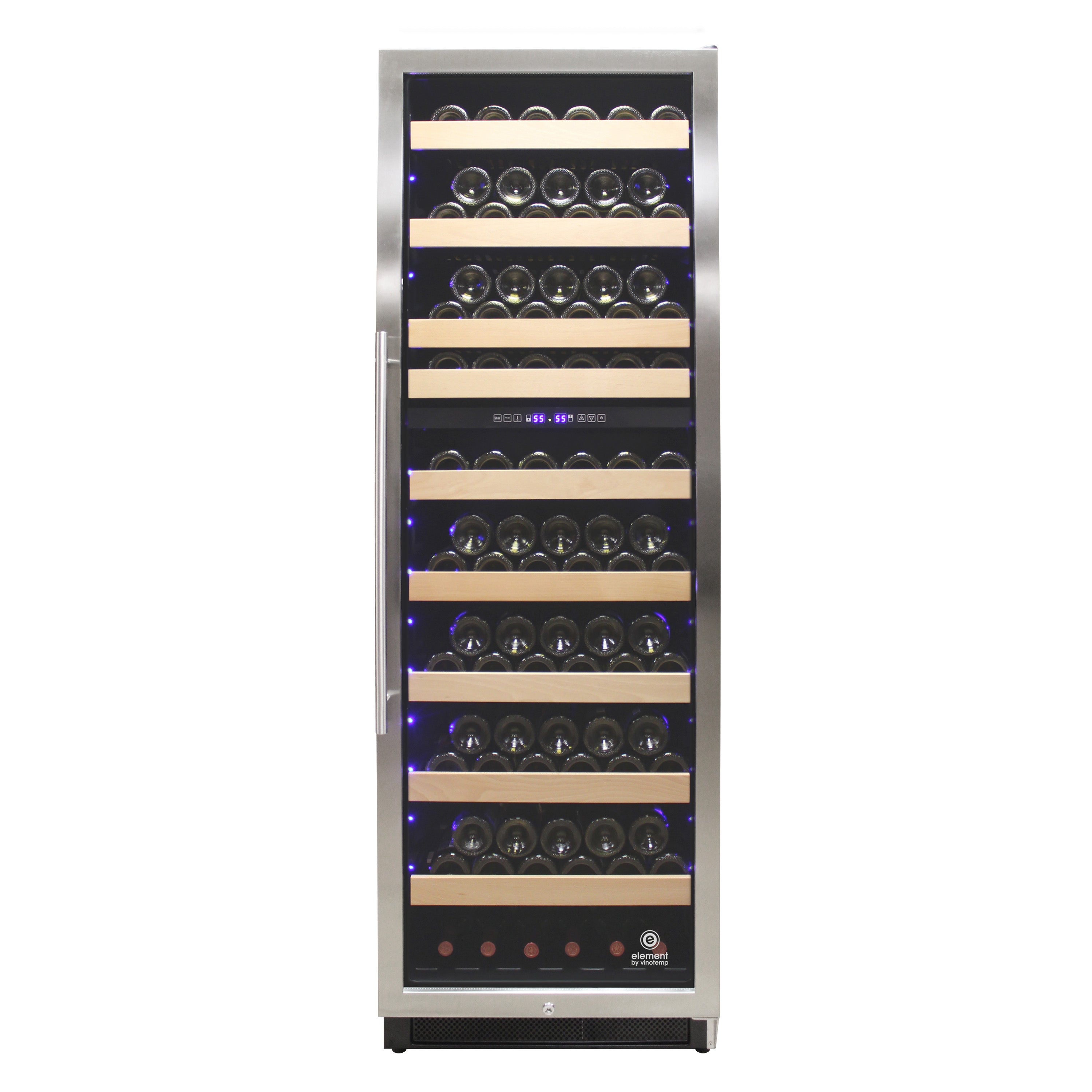 Vinotemp - EL-168WCST, Vinotemp Connoisseur Series 168 Dual-Zone Wine Cooler, 215 Bottle Capacity, in Stainless Steel