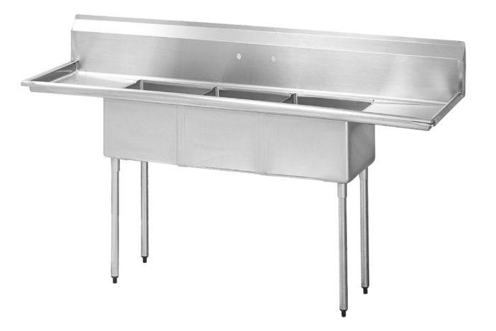 Green World  - TSA-3-D1 18" 3 Tub Sink