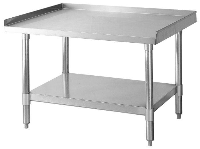 Green World - 
TSE-3036  - Equipment Stand, 30 x 36, stainless steel top and galvanized legs & undershelf, adjustable ABS bullet feet, top reinforced with welded HAT channel frame, sound-deadening tape between channel frame & top