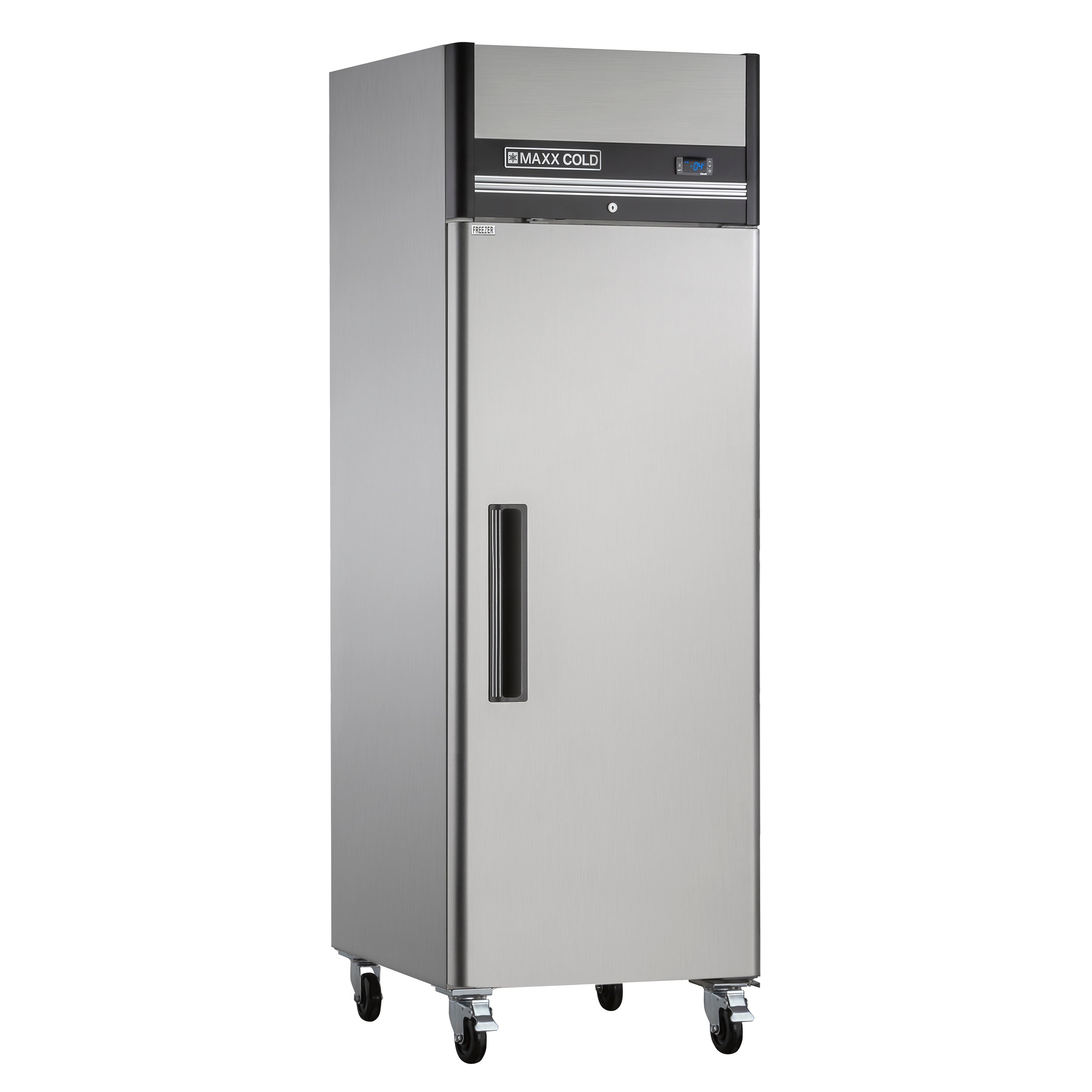 Maxx Cold - MXCF-19FDHC, Maxx Cold Single Door Reach-in Freezer, Top Mount, 25.2"W, 19 cu. ft. Storage Capacity, in Stainless Steel
