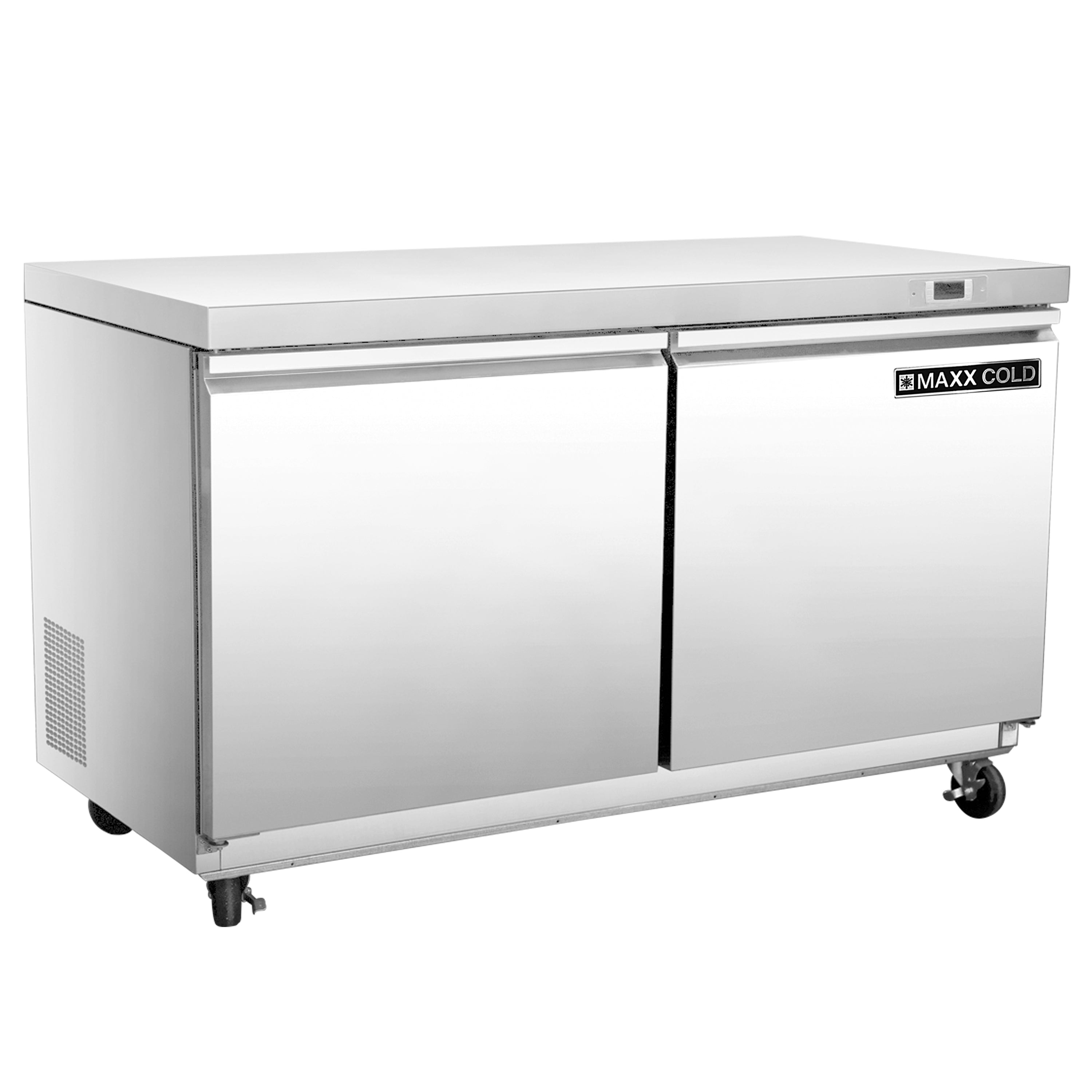 Maxx Cold - MXSF48UHC, Maxx Cold Double Door Undercounter Freezer, 48"W, 11.1 cu. ft. Storage Capacity, in Stainless Steel