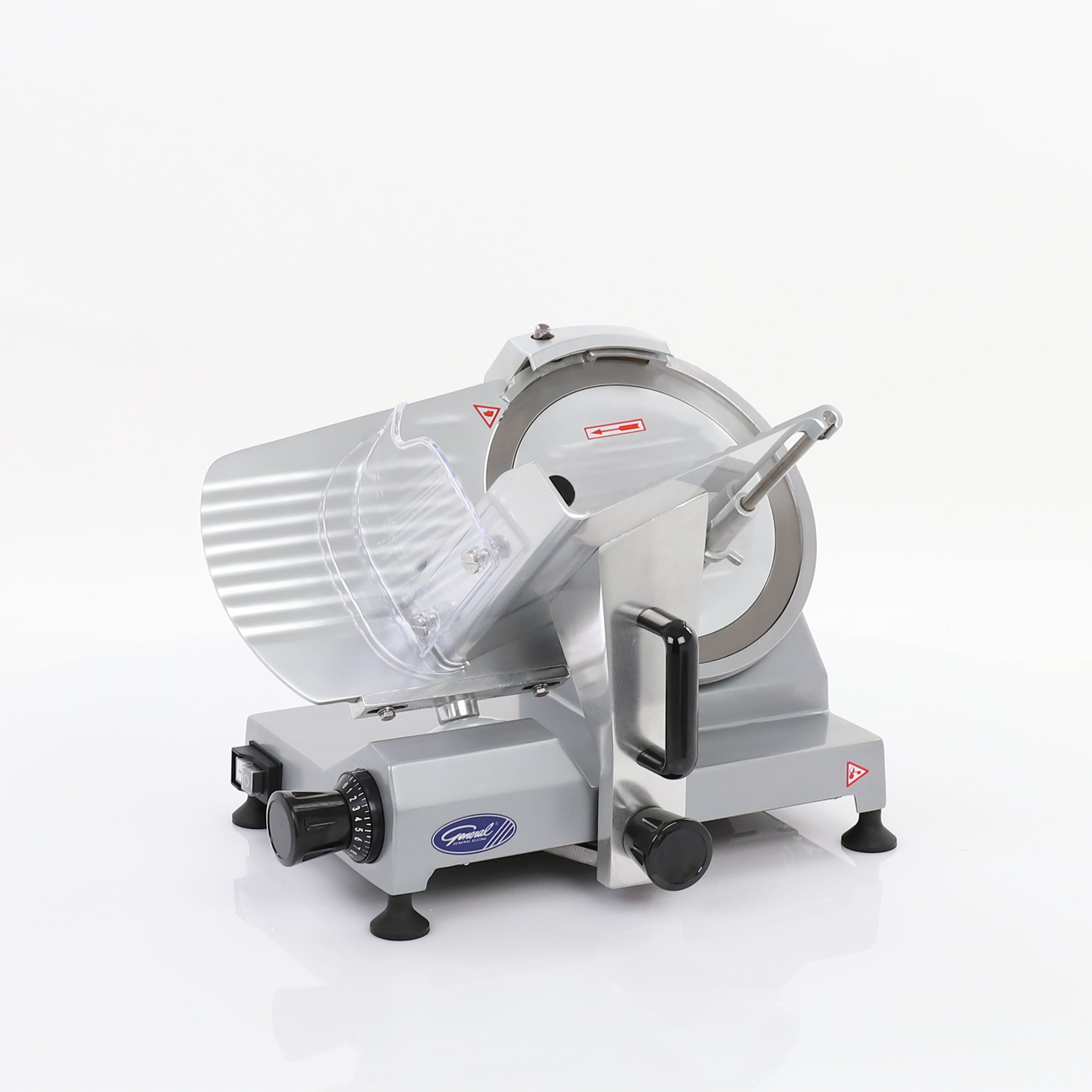 General - GSE010, General Foodservice Manual Commercial Food Slicer, 10 Inch Knife, Medium Duty, in Stainless Steel