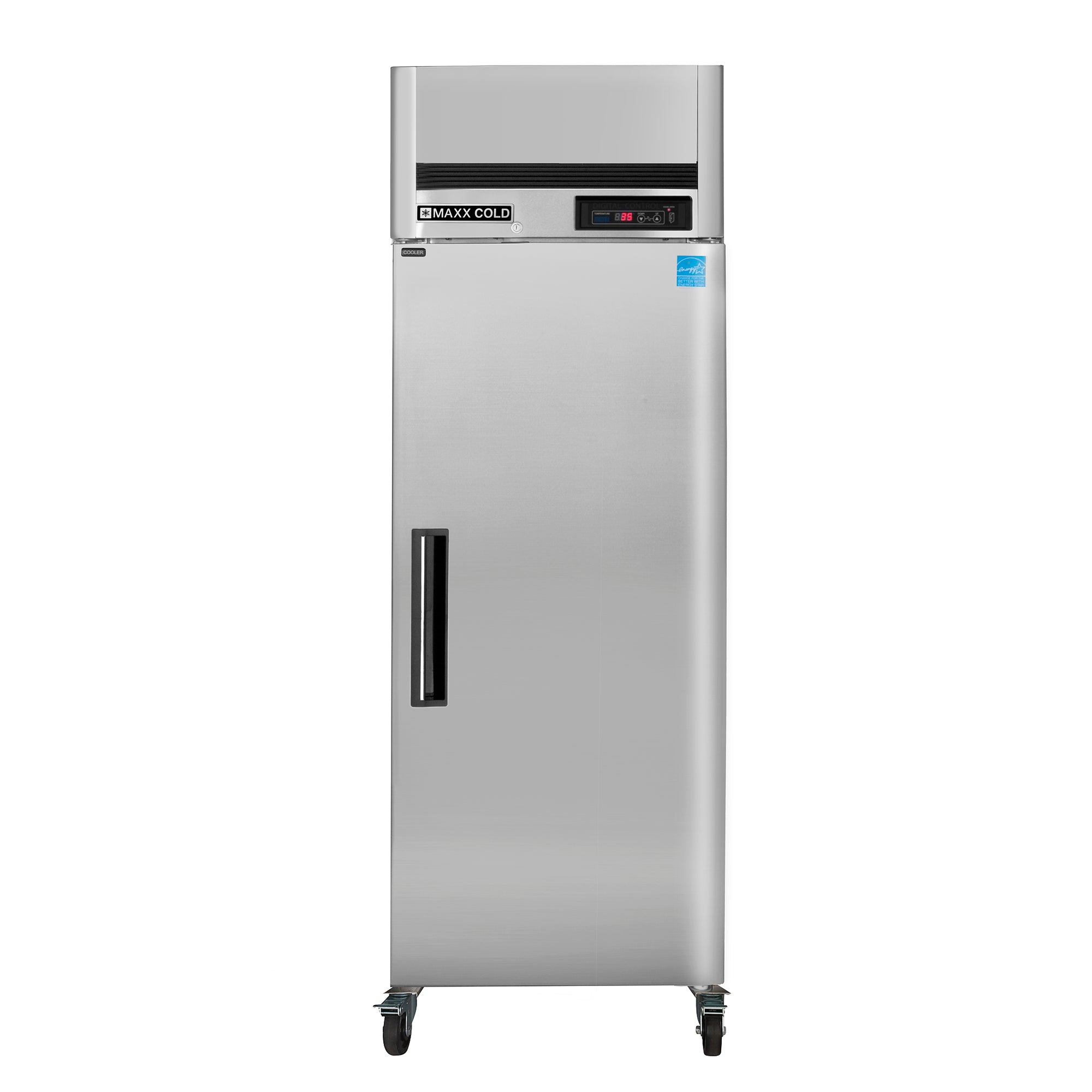 Maxx Cold - MCRT-23FDHC, Maxx Cold Single Door Reach-In Refrigerator Top Mount, 27", 23 cu. ft. Storage Capacity, Energy Star Rated, in Stainless Steel