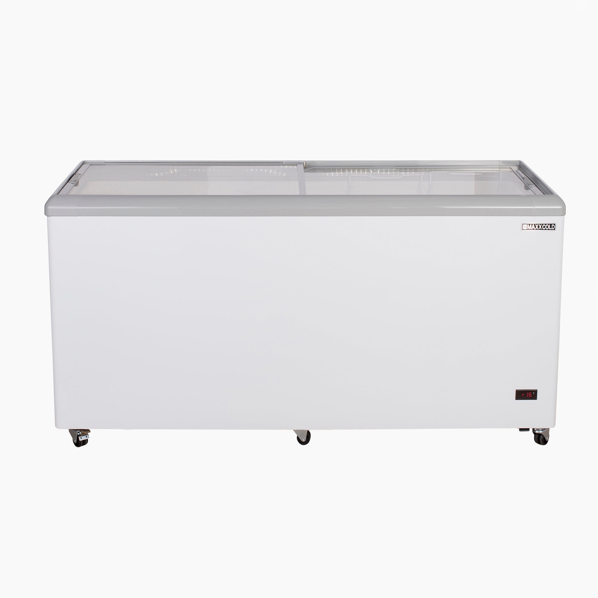 Maxx Cold - MXF52F, Maxx Cold Sliding Glass Top Mobile Ice Cream Display Freezer, 52"W, 11 cu. ft. Storage Capacity,  Equipped with (4) Wire Baskets, in White